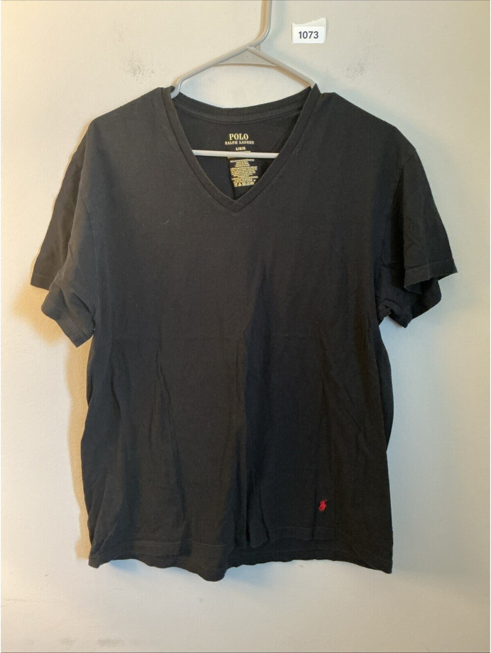 Polo Ralph Lauren Classic Fit Short SleeveV-Neck T-Shirt with Red Logo Size L
